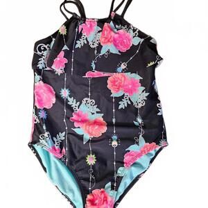 Girls' Floral One-Piece Swimsuit Size L/G (10-12)